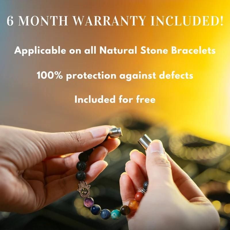 Natural Stone Energy Bracelet with 9 Chakra Beads | Unisex Stretchable Fit