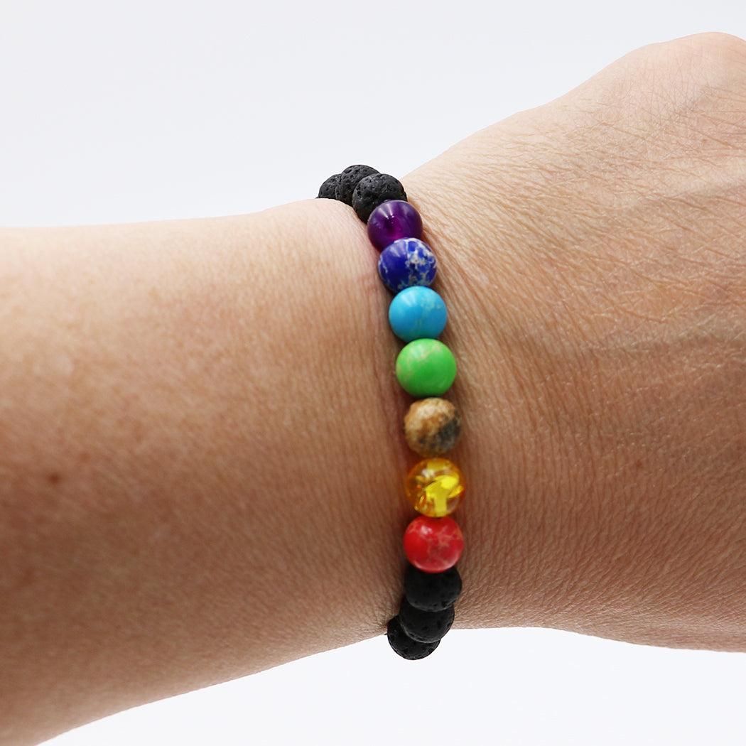Crystal Healing Bracelet with 7 Energy Stones – Ideal for Meditation & Yoga