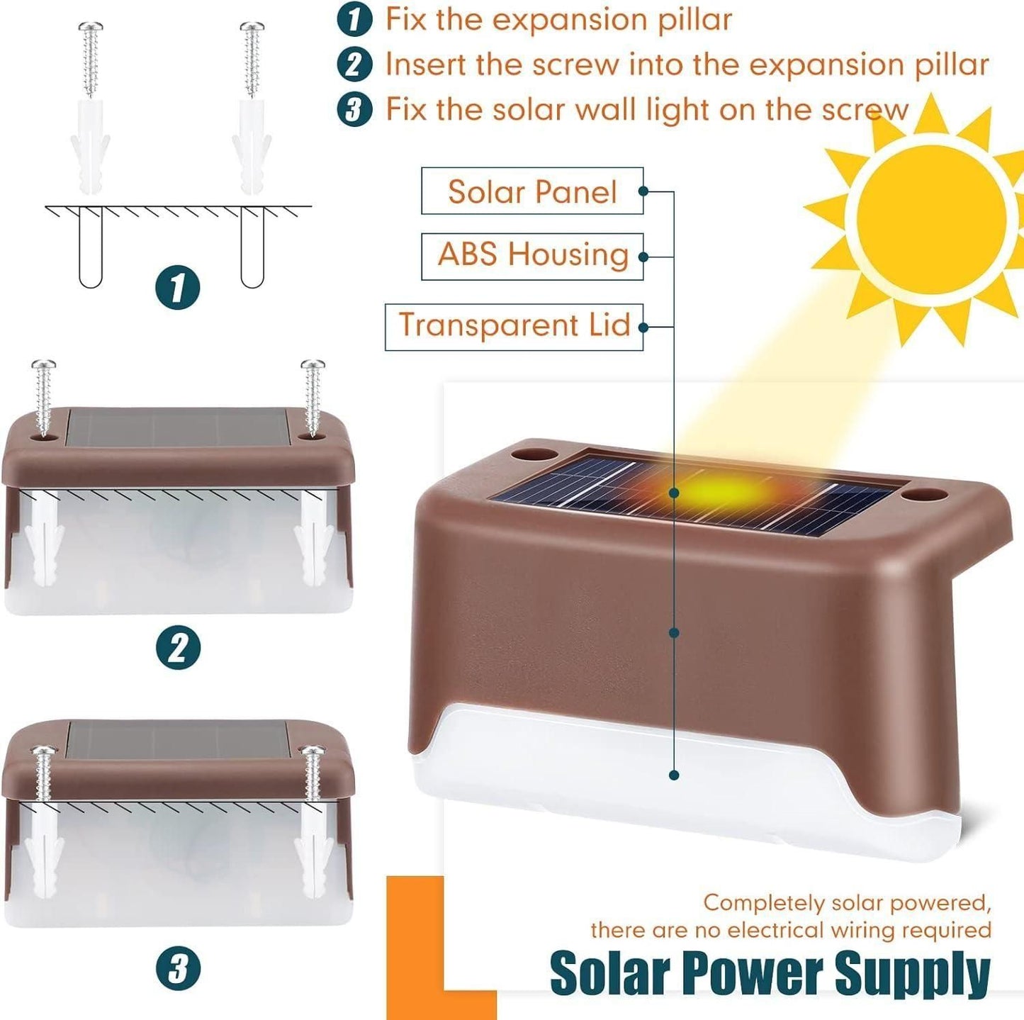 Solar Deck Lights for Outdoor Use – Pack of 4