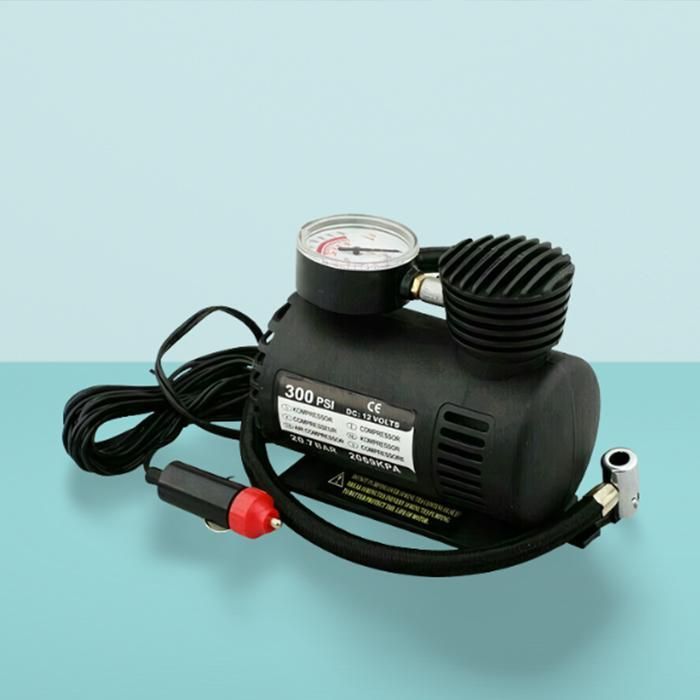 12V Multipurpose Car Air Compressor with Dial Gauge & 3 Nozzles