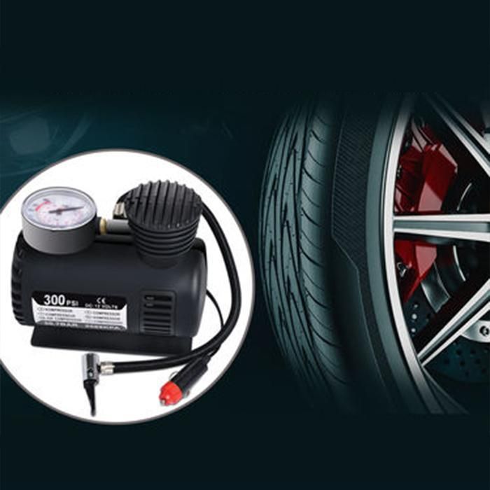 12V Multipurpose Car Air Compressor with Dial Gauge & 3 Nozzles
