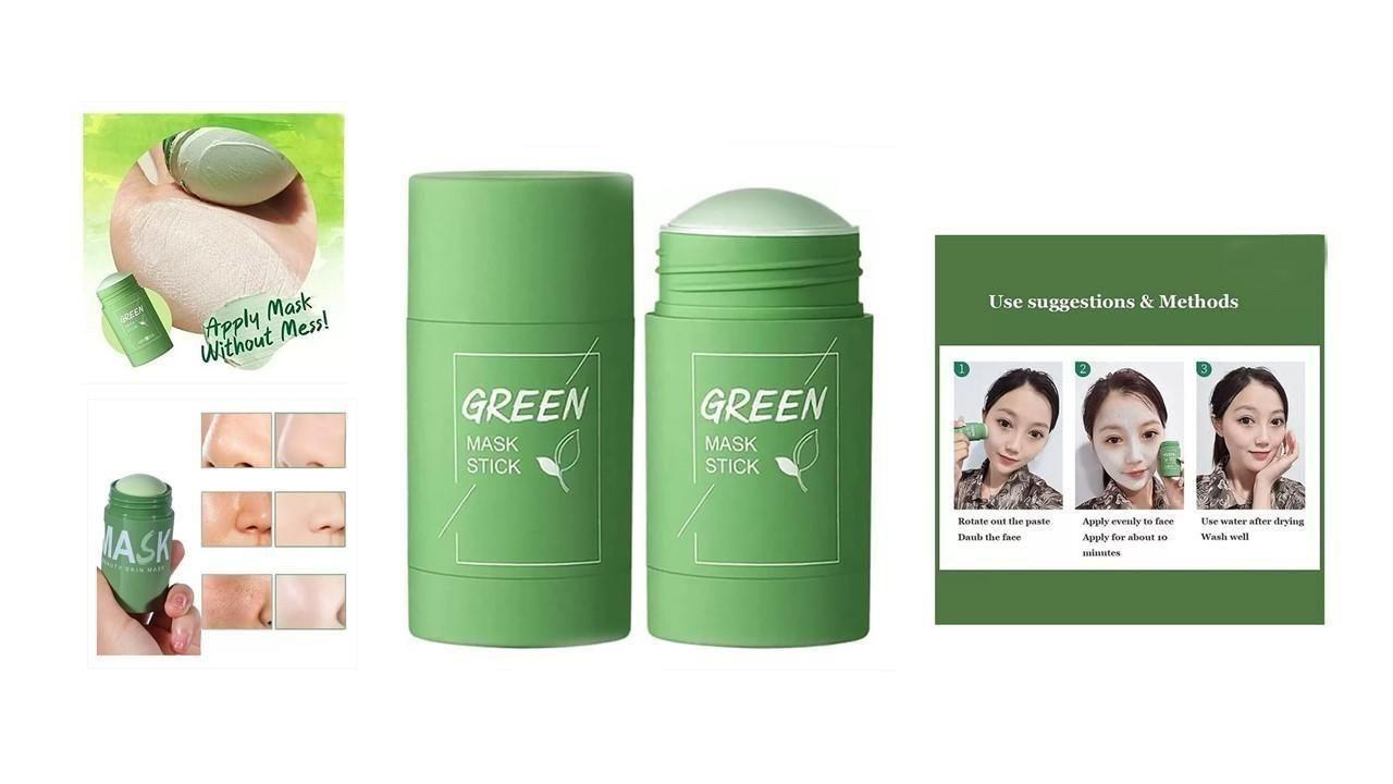 Professional Green Tea Face Mask Clay Sticks – Pack of 2 | Purifying & Oil Control Mask for All Skin Types