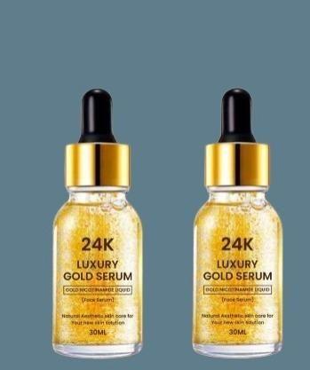 24K Gold Face Serum – Improves Dullness & Reduces Fine Lines (30ml x 2, Pack of 3)