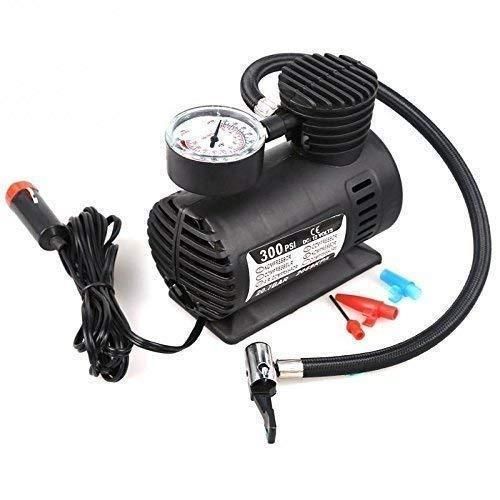 12V Multipurpose Car Air Compressor with Dial Gauge & 3 Nozzles