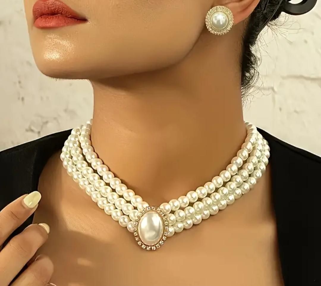 Elegant White Artificial Pearl Necklace | Timeless Jewelry for Women | Pack of 1