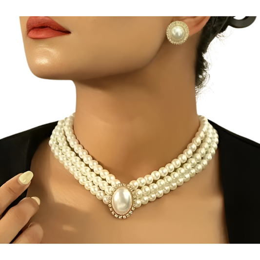 Elegant White Artificial Pearl Necklace | Timeless Jewelry for Women | Pack of 1