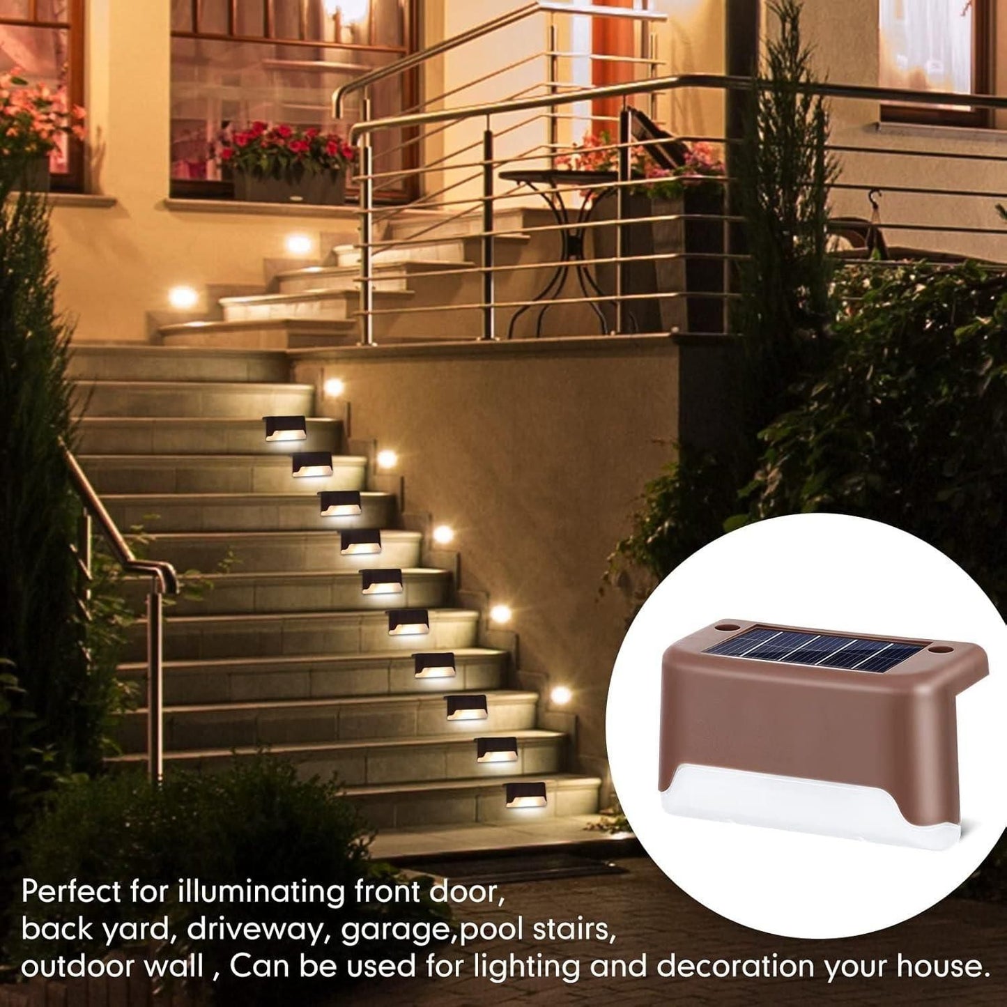 Solar Deck Lights for Outdoor Use – Pack of 4