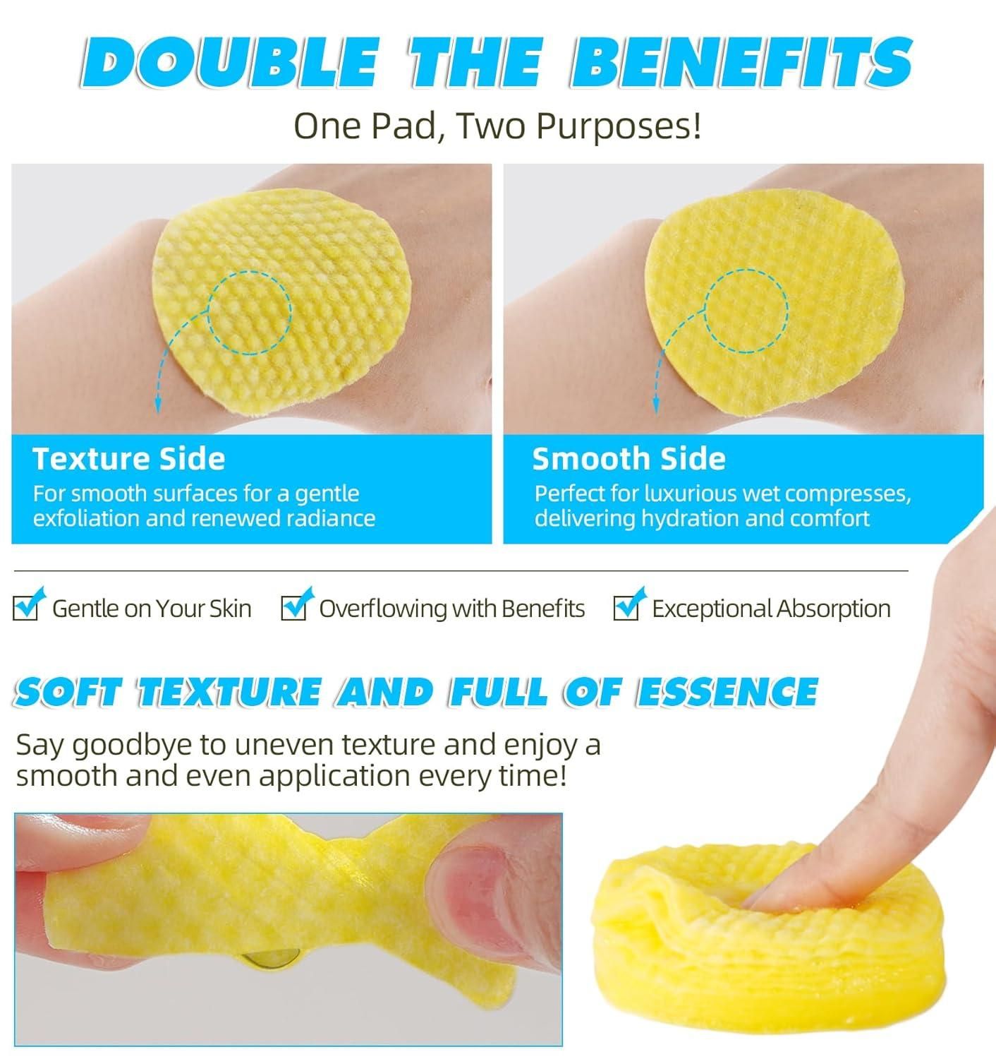 Turmeric Kojic Acid Cleansing Pads – Pack of 20 | Brightening & Deep Cleansing Facial Pads