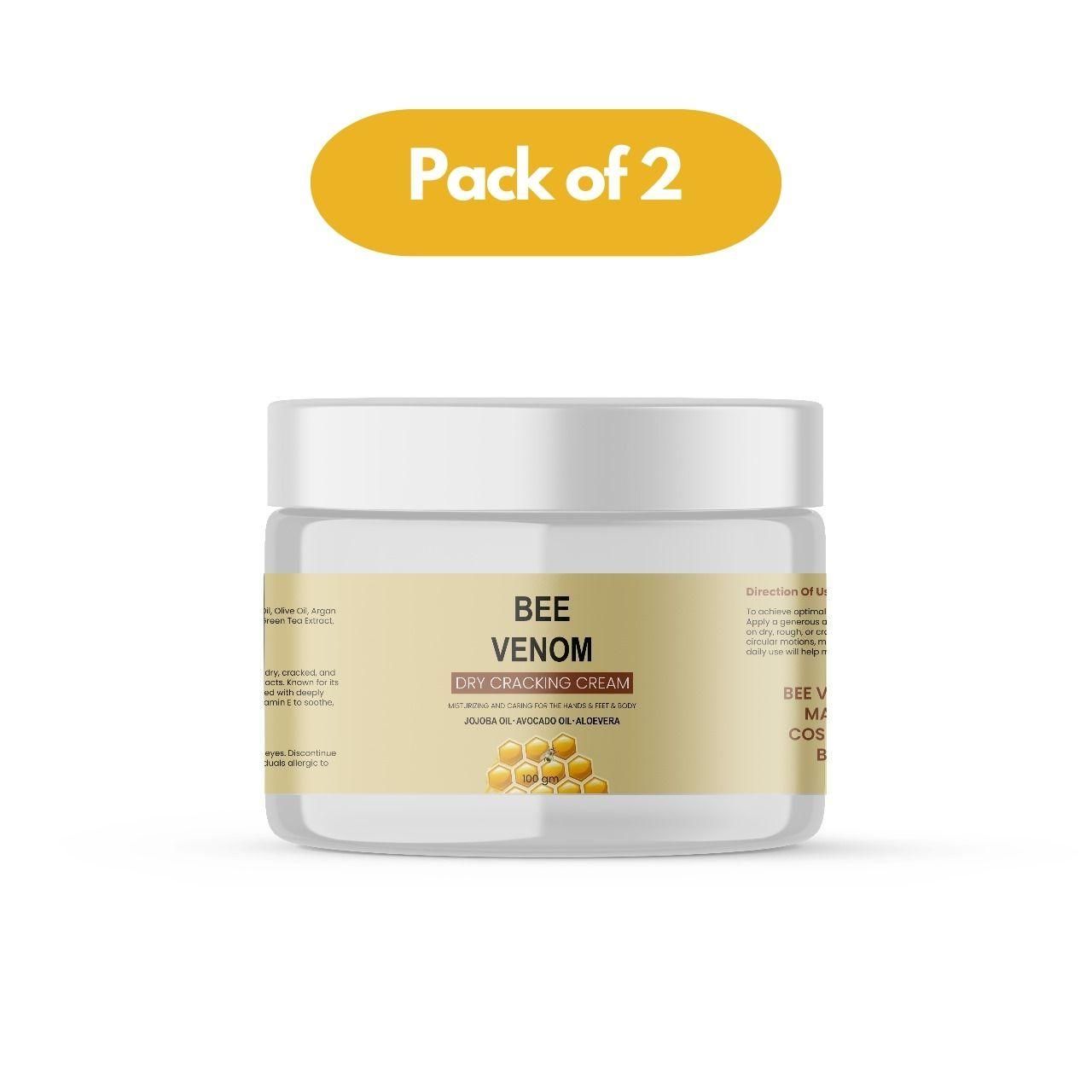 Bee Venom Dry Cracking Cream – 200g (Pack of 2) | Intense Repair for Dry, Cracked Skin