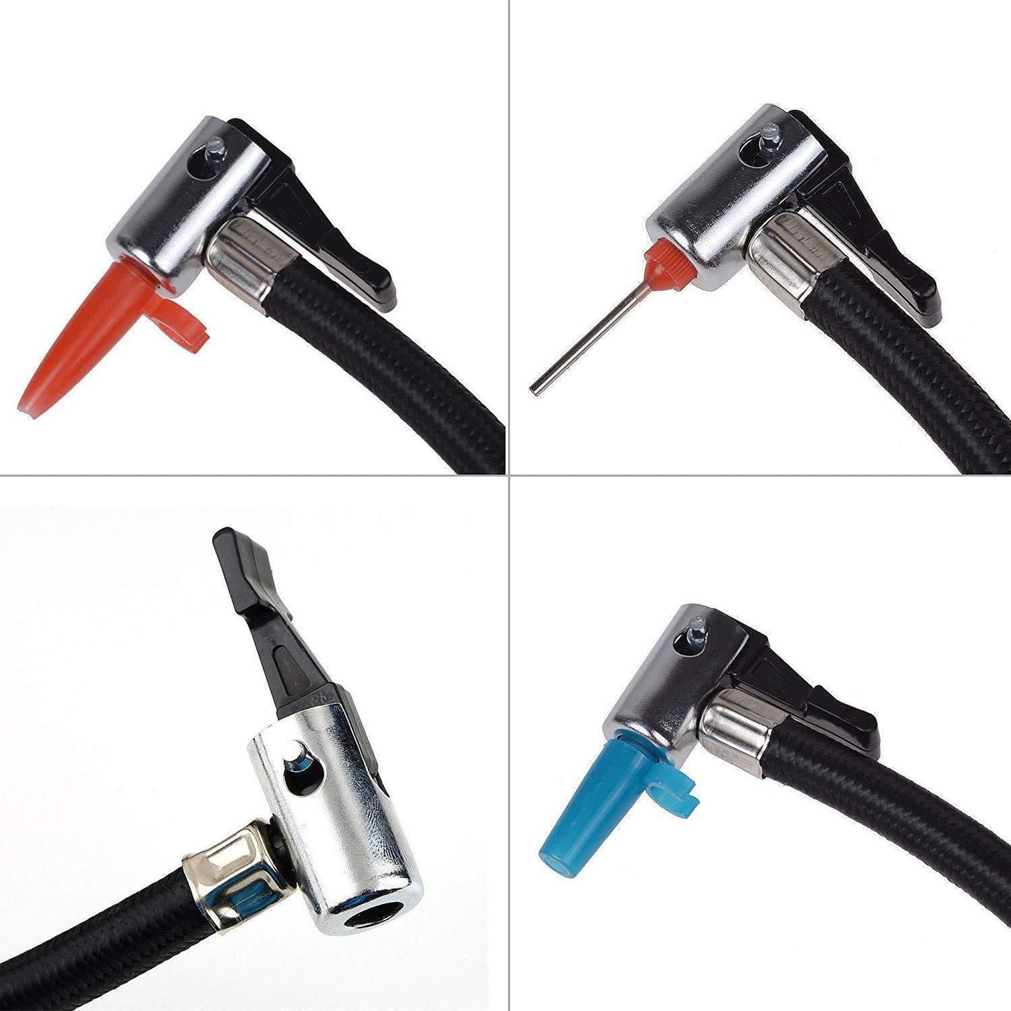 12V Multipurpose Car Air Compressor with Dial Gauge & 3 Nozzles