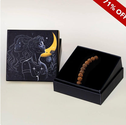 5 Mukhi Rudraksha Spiritual Bracelet | Natural Beads | Unisex | Free Size | Pack of 1