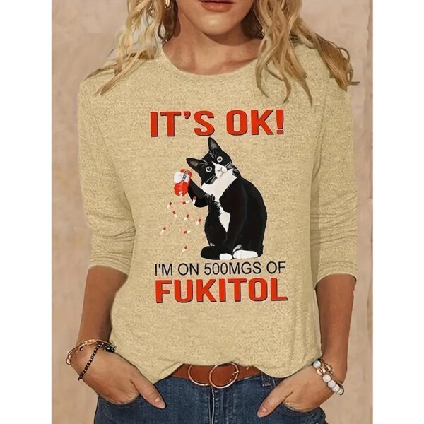 Women's Shirt Funny Graphic T-shirt Casual Long Sleeve Tee Tops